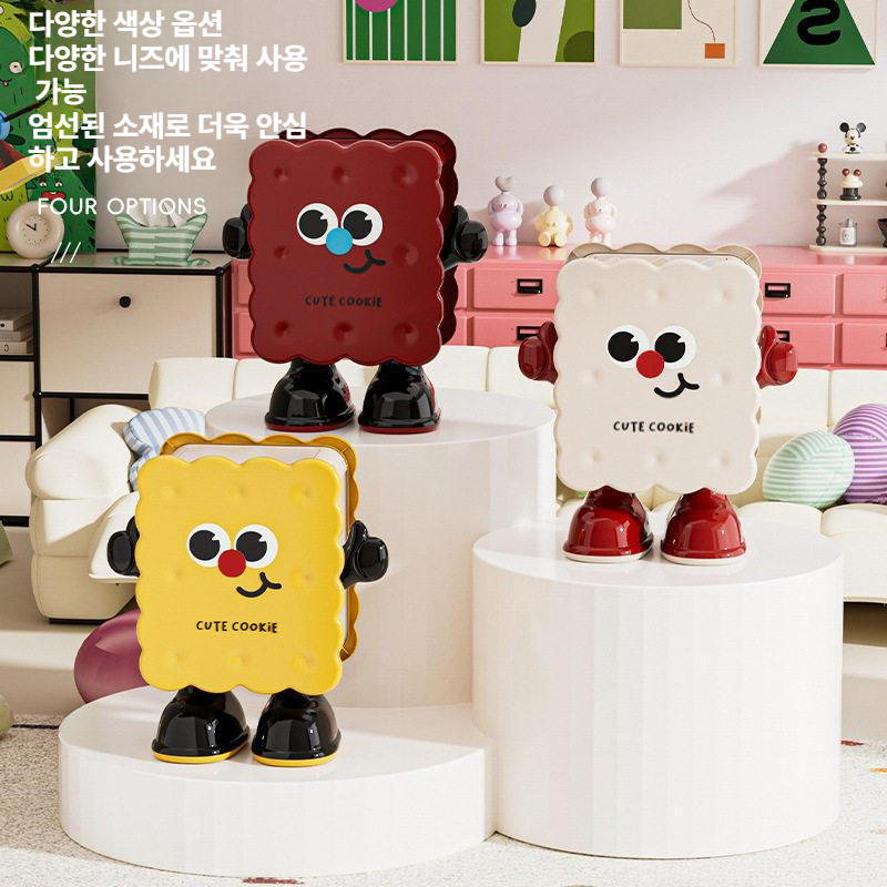 대용량 바퀴달린 쓰레기통 신형 거실용 바퀴 달린 레드 쿠키맨 - 상세 이미지 5