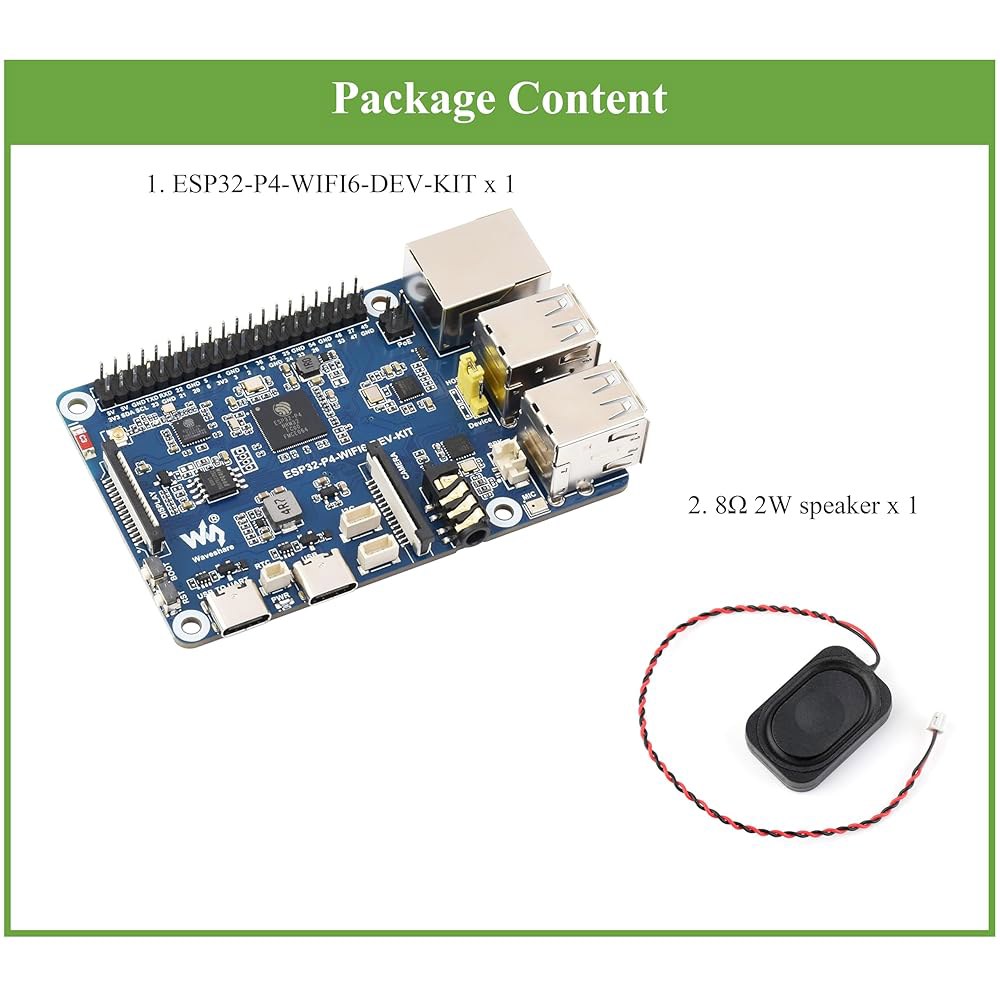 AI ESP32-P4-WIFI6-DEV-KIT 개발 보드, ESP32-P4 인터페이스, 음성 스피커 상호 포함 블루투스 Wi-Fi 5 지원, 휴먼-머신 6 ESP32-C6 풍부한 - 상세 이미지 2