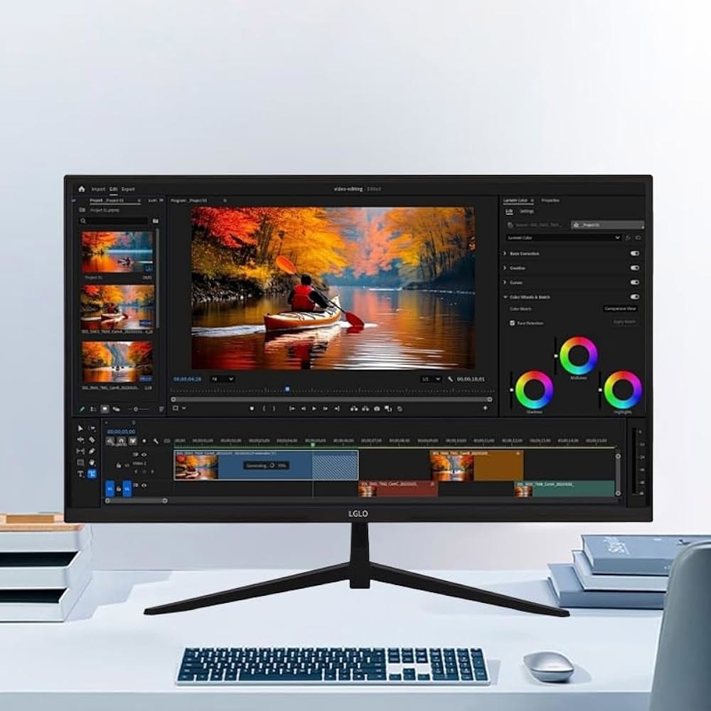 LGLO 27인치 2K QHD 프레임리스 178 1440P 2ms 장착 75Hz 포트, 내장 넓은 및 99 스피커, sRGB HDMI 응답 DP 가능 모니터, 컴퓨터 시야각, 시간 - 상세 이미지 2