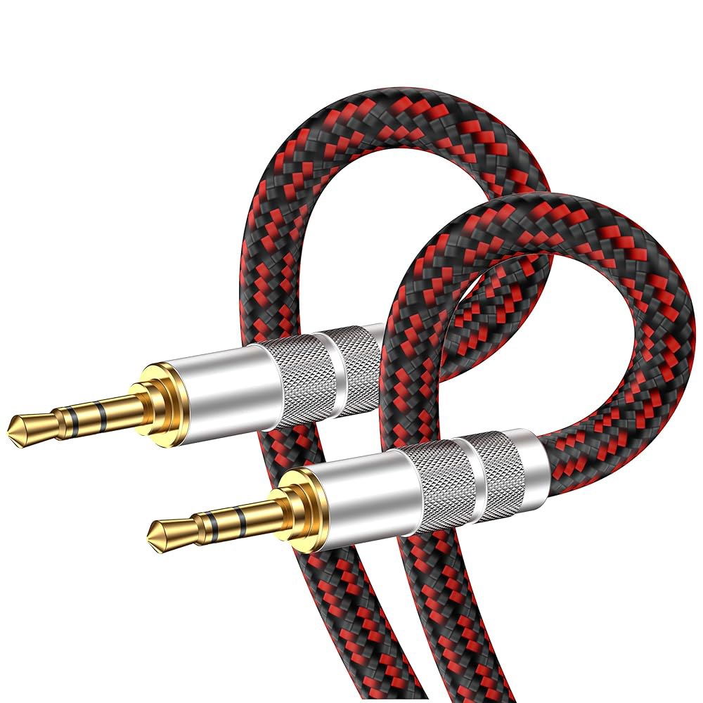 코드, 오디오 애호가 보조 케이블 브레이드 스테레오 aux 수-수 3.5mm, 태블릿 3.3피트) (스트레이트 1/8 스피커용 홈 하이파이 자동차 3.5mm 사운드 - 상품 이미지