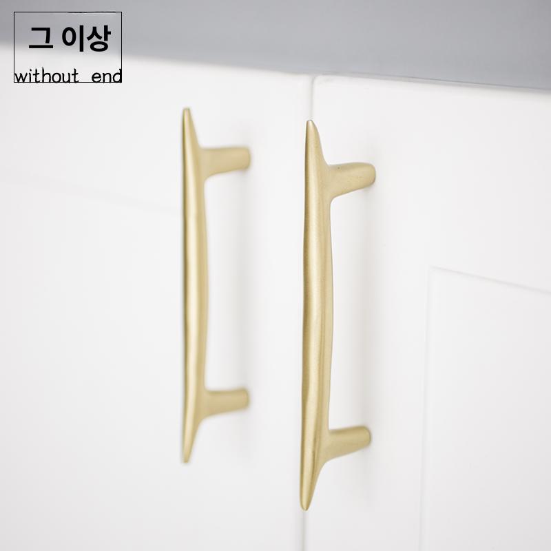 붙박이장 붙박이장용 유럽풍 가구손잡이 수입손잡이 타원형 골드 96mm 홀 간격 - 상세 이미지 3