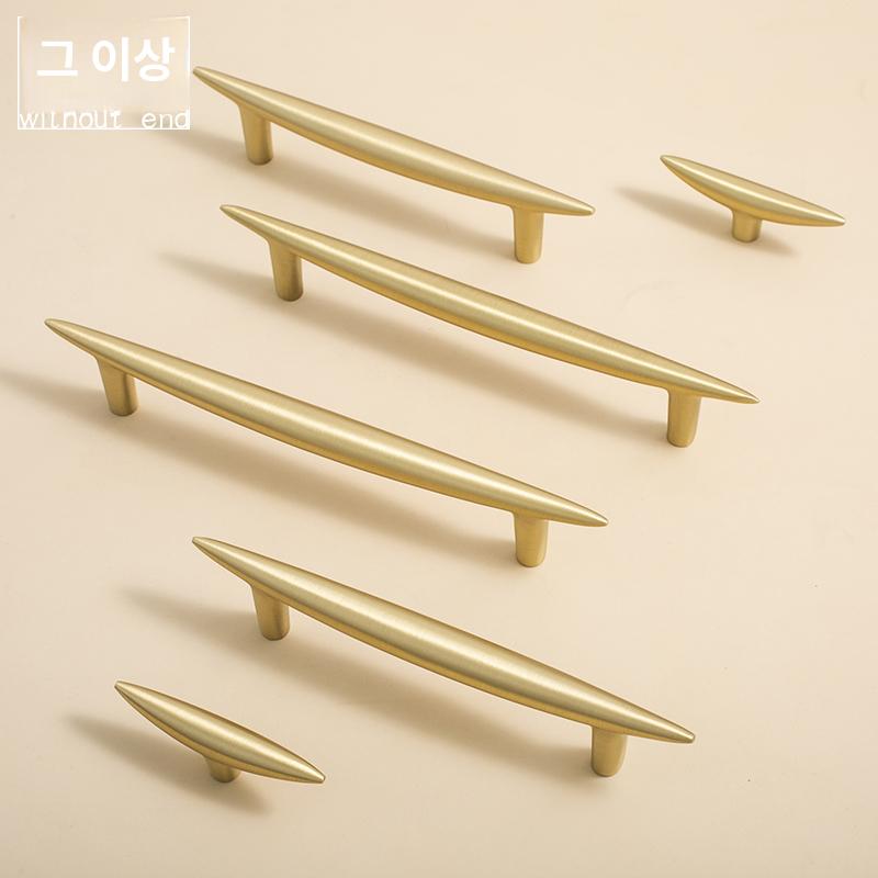 붙박이장 붙박이장용 유럽풍 가구손잡이 수입손잡이 타원형 골드 96mm 홀 간격 - 상세 이미지 4