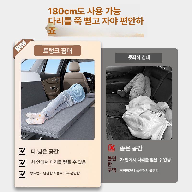 차량용 폴딩매트 뒷좌석 베드 간이 탈부착 매트 SUV용 특가 40cmx180cm 보관 가방 미포함 - 상세 이미지 2
