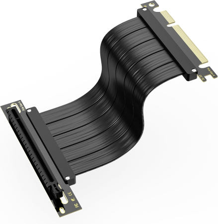 Oddtone 오드톤 PCIe 4.0 라이저 케이블 EMI 차폐 기능이 있는 수직 마운트 GPU 확장 200mm 90도 어댑터 RTX 4090 4080 RX 7900 XT와 호환 - Black