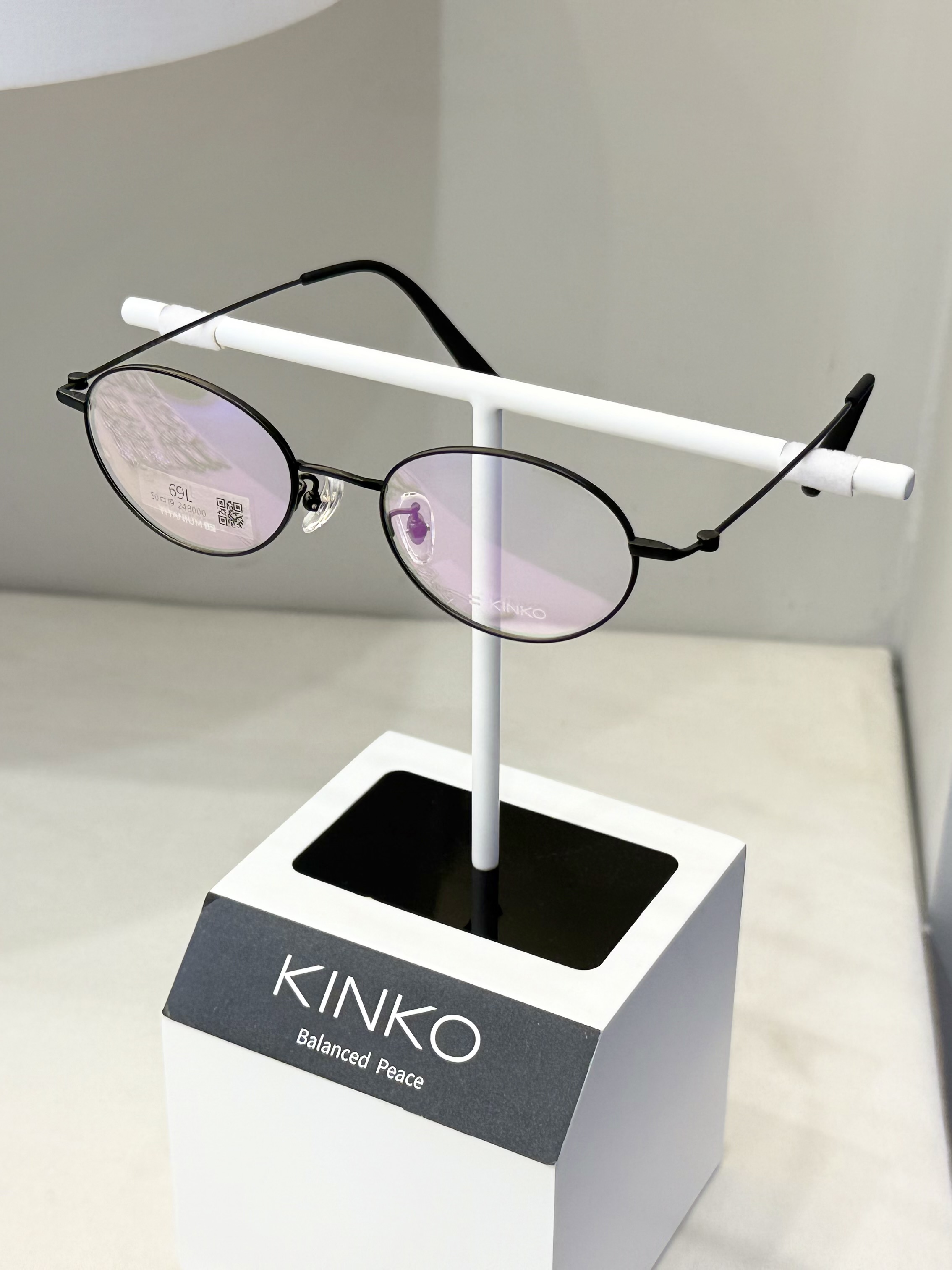 킨코 안경테 KINKO AIREN03 MBK 아이브 레이 이나은 오벌형 메탈 티타늄 긱시크 - 상세 이미지 3