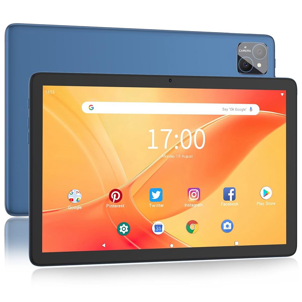 PRITOM TAB12 10인치 휴대폰 태블릿 더블 BT, 포함 WiFi, 슬롯이 HD, 코어, 안드로이드 14, 옥타 네트워크 있는 박스 4G 케이스 카드 128GB, 태블릿, - 상품 이미지