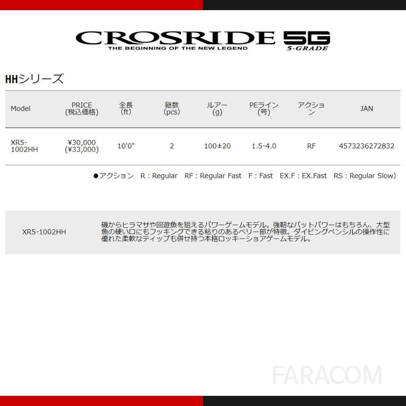 일본 메이저크래프트 크로스라이드 5G XR5-1002M 쇼어지깅로드 바다 루어 낚싯대 삼치 방어 부시리 스피닝 2절대 전용 [관부가세포함] 이미지 6