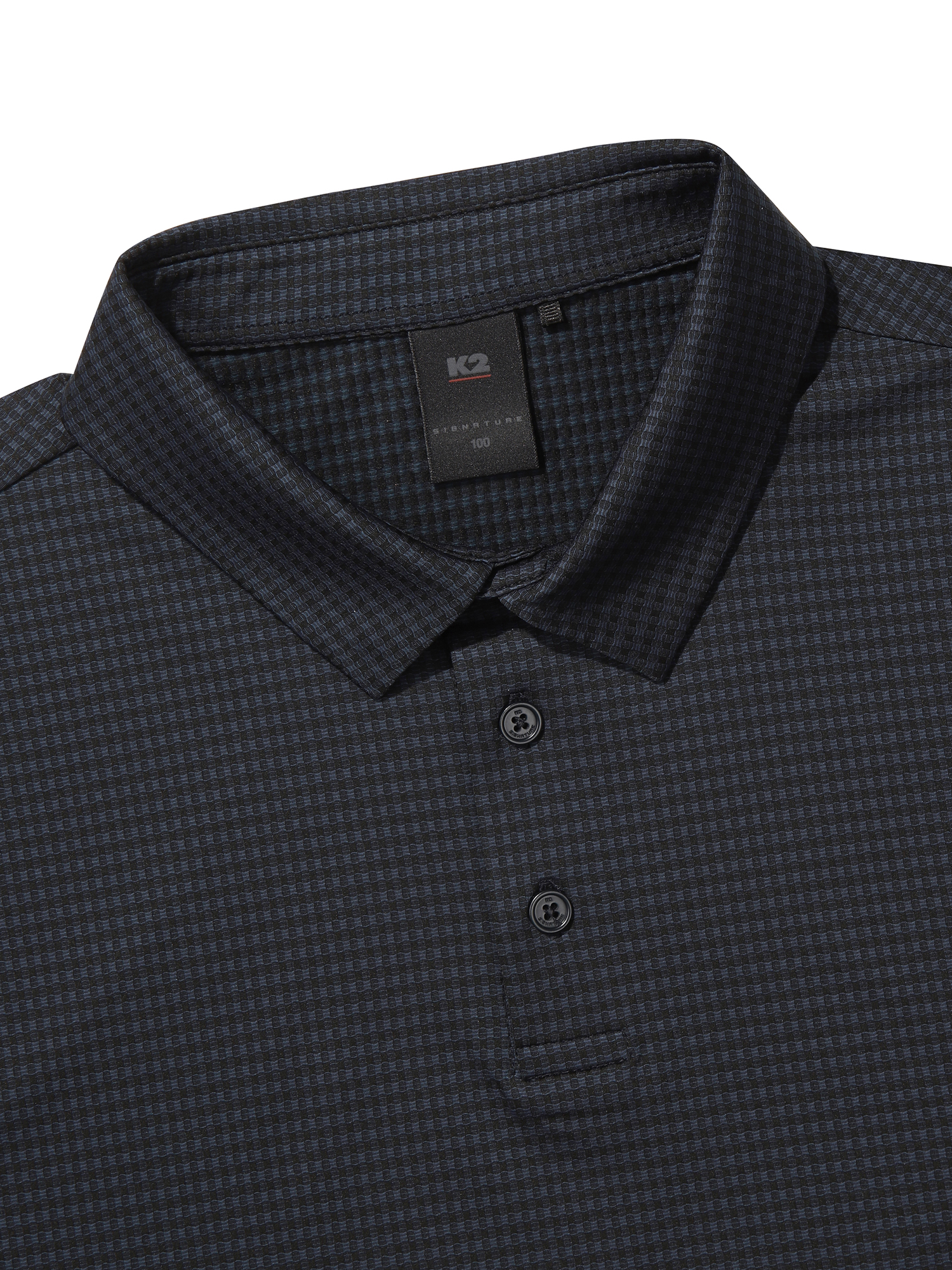 [본사직영] K2 남성 시그니처 까르비코 자가드 반팔 폴로 Dark Navy KMM25263N9 - 상세 이미지 3