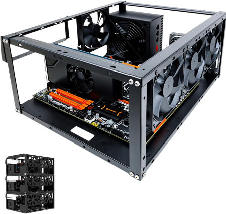 JOYJOM [해외]PC 테스트 벤치 오픈 에어 케이스 프레임 컴퓨터 섀시 ATX MATX ETAX X79 X99 X10DRL-I X12DPI-N6 마이크로 마더보드용 DIY 스택형 테크벤치