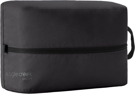 [해외]이글 크릭 팩-잇 수하물 공간 최적화를 위한 듀얼 컴파트먼트 슈 큐브 공개 - 여행 친화적 이지 그립 지퍼 및 퀵 핸들 가볍고 휴대하기 블랙 Black