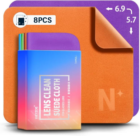 [해외]iGeyzoe 8팩 극세사 렌즈 클리닝 천 보풀 없음 및 스크래치 안경 스크린 카메라 VR/AR 헤드셋 재사용 세척 가능(4가지 색상) 즉시 가능 4 Colors