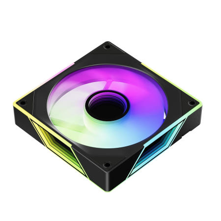 [해외]FexaDon Tech 120mm ARGB 컴퓨터 케이스 팬 4핀 PWM 인피니티 미러 1550RPM(1팩 블랙 120mm)의 사일런트 쿨러 Standard 120mm 1