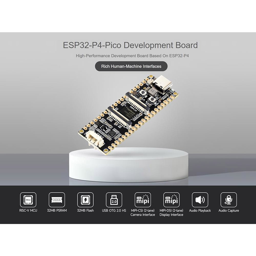 ESP32-P4 Pico 개발 보드는 모듈을 등 2.0 코어 온보드 특징으로 및 주변 마이크, 프로세서, 싱글 장치를 RISC-V MIPI-CSI/DSI, 채택하고 합니다 헤더, - 상세 이미지 2