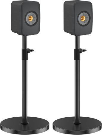 [해외]케이블 관리 기능이 있는 KEF LSX II 스피커 스탠드용 조절 가능한 높이 스탠드 쌍 - 바닥 헤비 듀티 서라운드 사운드 최대 Metal Stand for KEF LSX