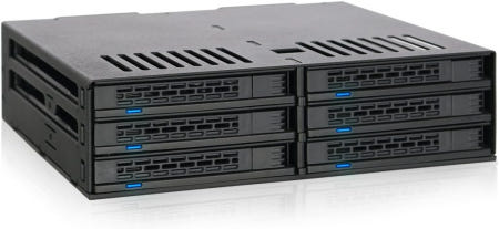 [해외]ICY DOK 6 Bay 2.5 SATA HDD/SSD 핫 스왑 도구가 필요 없는 백플레인 인클로저(5.25 Bay용 듀얼 냉각 팬 포함) | ExpressCage