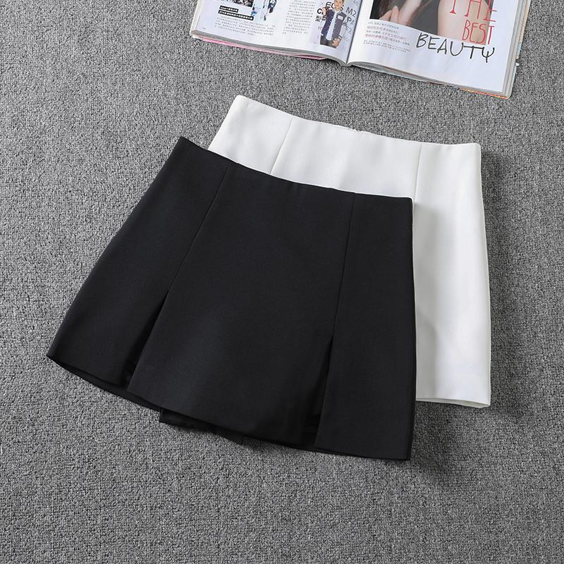 트렌치 나비꽃 H라인 원터치 하이웨스트 코튼 롱스커트 블랙 xs - 상품 이미지