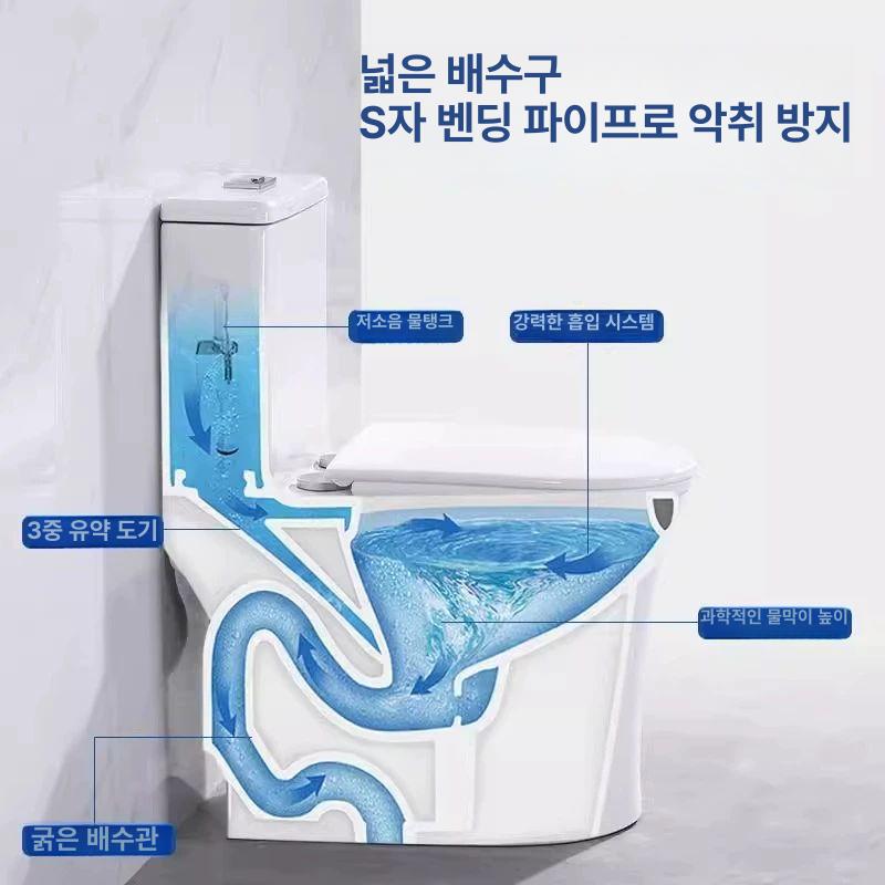 세라믹 투피스 변기 교체 일체형 카페용 림리스 원피스 058 소형 표준 변기 250mm - 상세 이미지 4