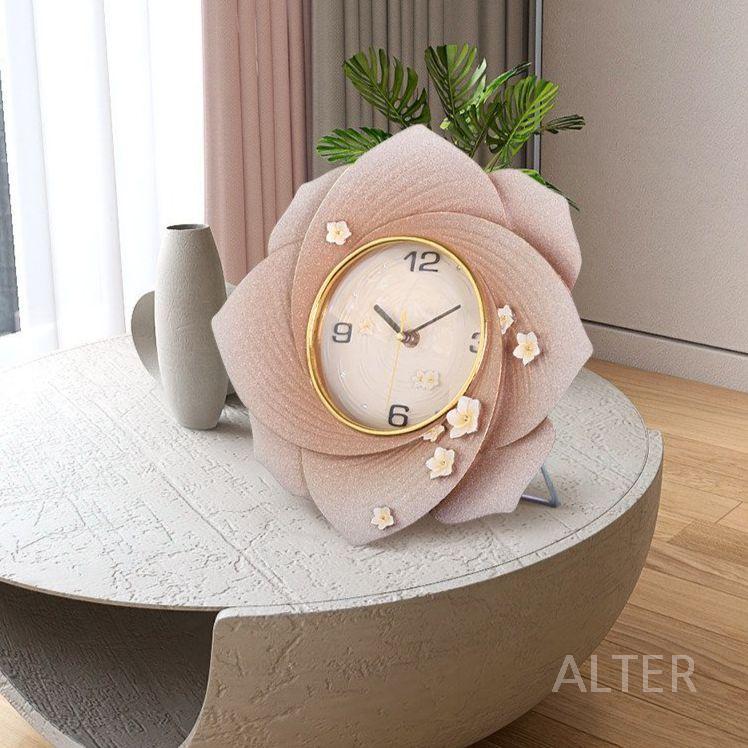인테리어벽시계 거실 꽃 플라워 장식 벽걸이 예쁜 정원 소품(모래색) 31cm - 상세 이미지 2