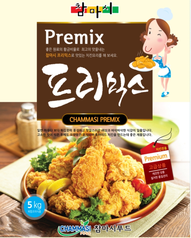 참마시 프리믹스 치킨파우더 프리미엄 치킨튀김가루 5kg, 1개 - 상품 이미지