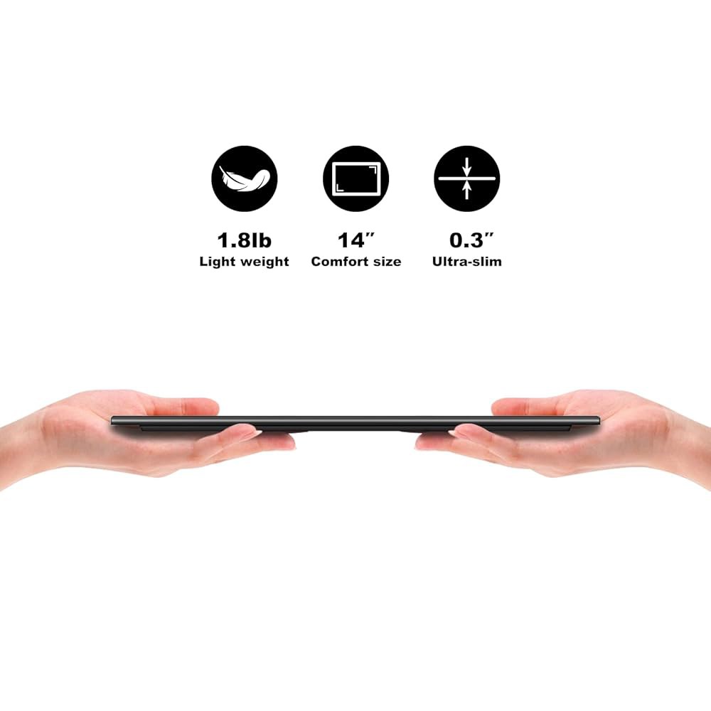 JUSTTHINK 휴대용 모니터 14인치, 터치스크린, 응답 HDMI 책상 스피커, IPS, USB-C 내장 60Hz, 0.6kg(1.3파운드), 연결, 빠른 HD 킥스탠드 마운트 - 상세 이미지 3