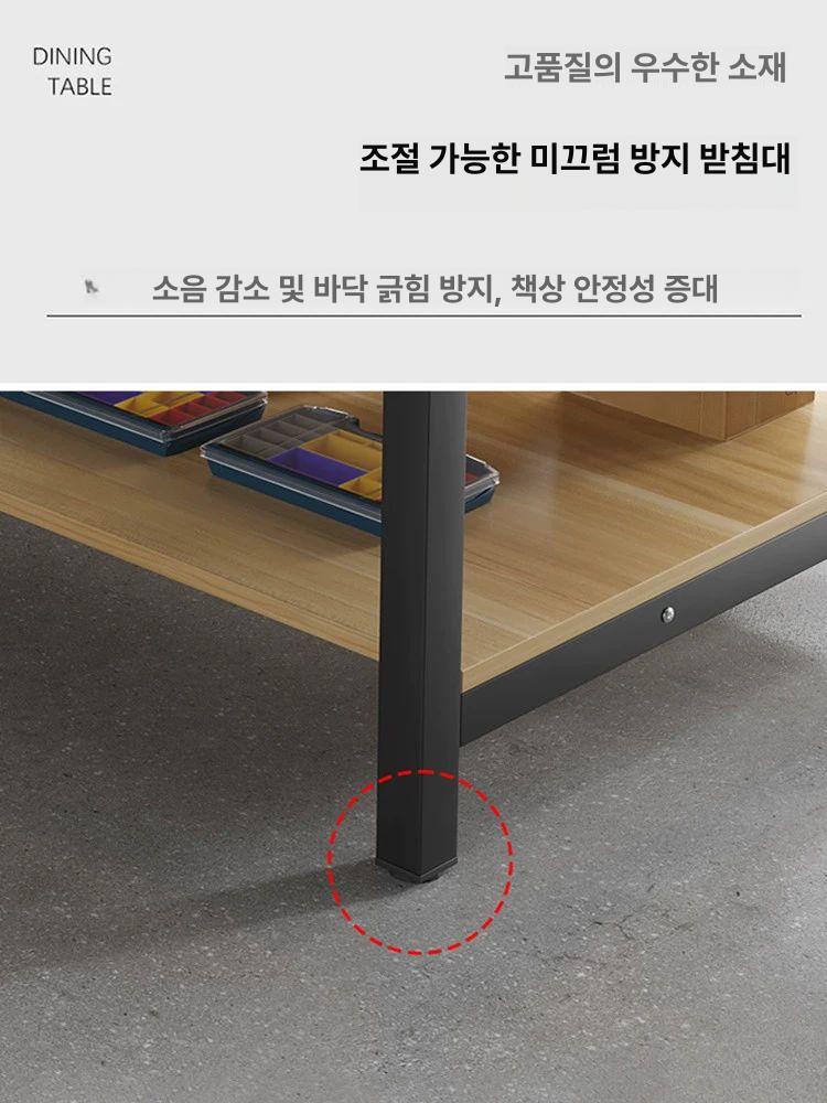 물류 선반형 검사대 목공 포장 검수대 빨래방 공장 조립 3단 120 60 80cm 기본 라이트월넛 블랙 프레임 - 상세 이미지 5