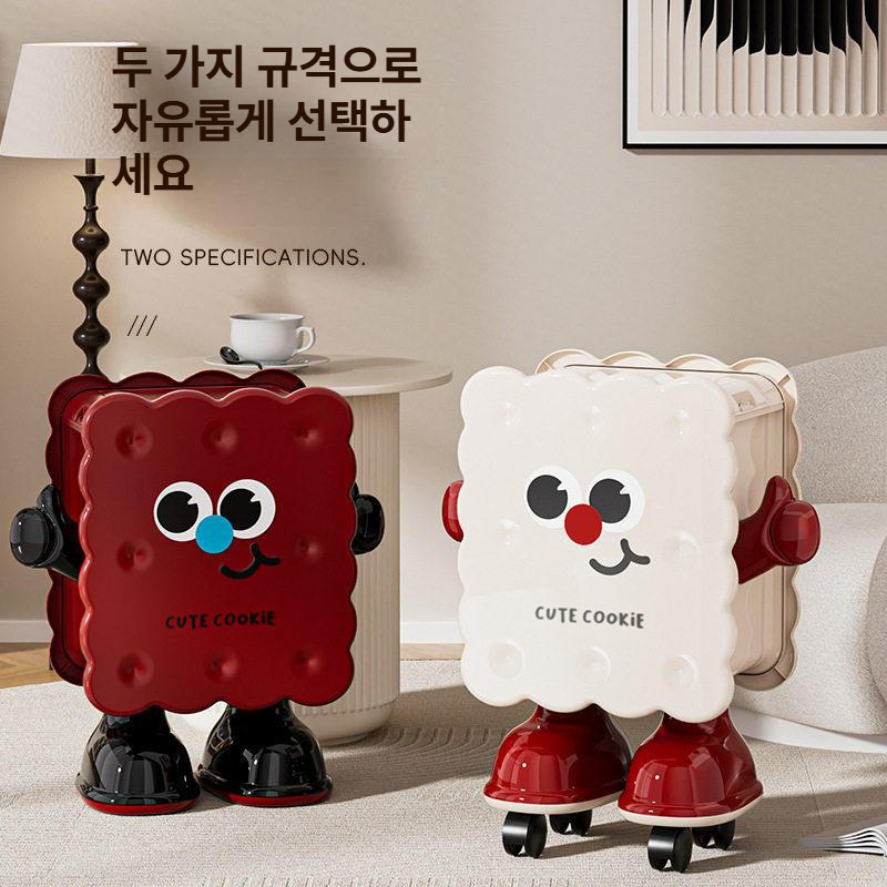 대용량 바퀴달린 쓰레기통 신형 거실용 바퀴 달린 레드 쿠키맨 - 상세 이미지 3