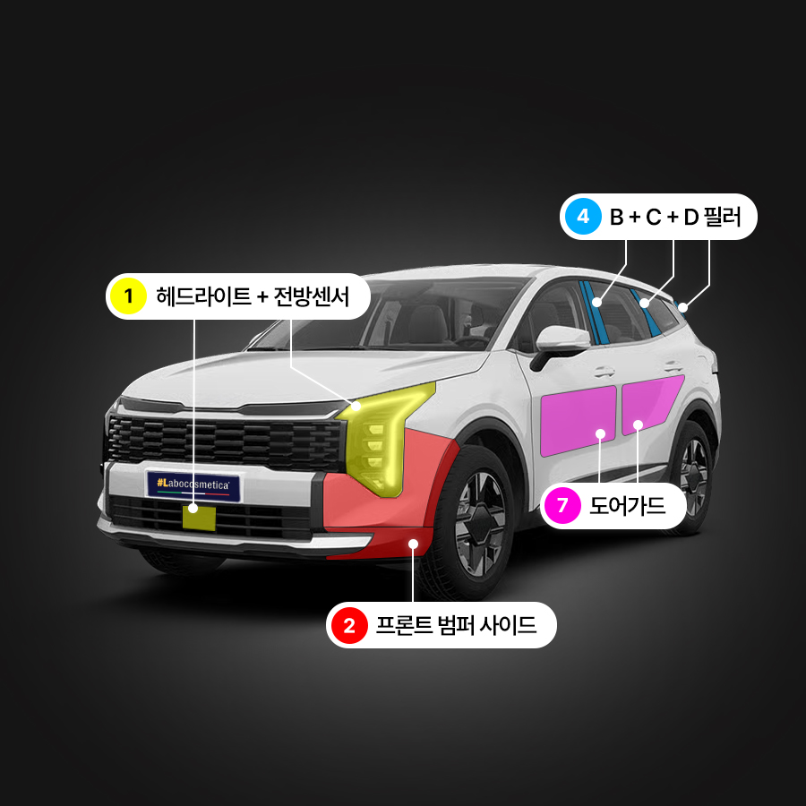 라보코스메티카 스포티지 NQ5 PPF필름 부분구매 헤드라이트 B필러 D필러 - 상세 이미지 2