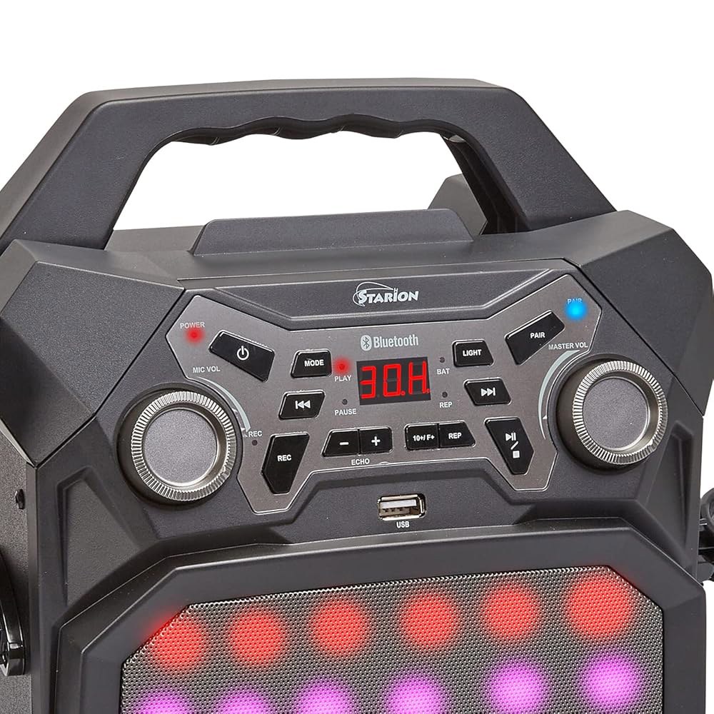 Starion KS350-B 휴대용 블루투스 노래방 라이트 위한 홀더 수신기 태블릿 녹음 포트 기계 및 스피커 쇼 재생을 l 배터리 USB 충전식 내장 MP3 - 상세 이미지 3