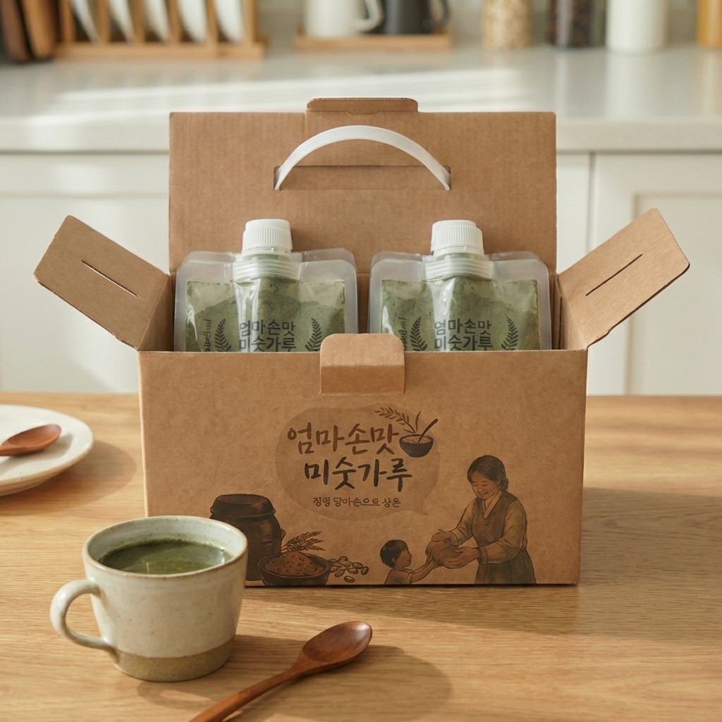 거문도해풍쑥가루 선식 검정콩 귀리 서리태 흑임자 국산 미숫가루(달달한맛)1박스 - 상품 이미지