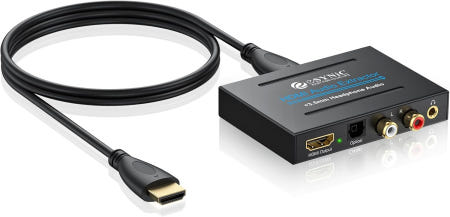 [해외]eSynic 4K@30Hz HDMI 오디오 추출기 [HDTV에서 사운드바까지 ARC&No 없음] 메탈 쉘 HDMI에서 블루레이/PS4/파이어 TV 스틱에서