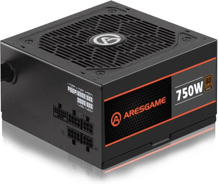[해외]ARESGAME 750W 전원 공급 장치 80개 이상의 브론즈 인증 세미 모듈러 ATX PSU AGV750