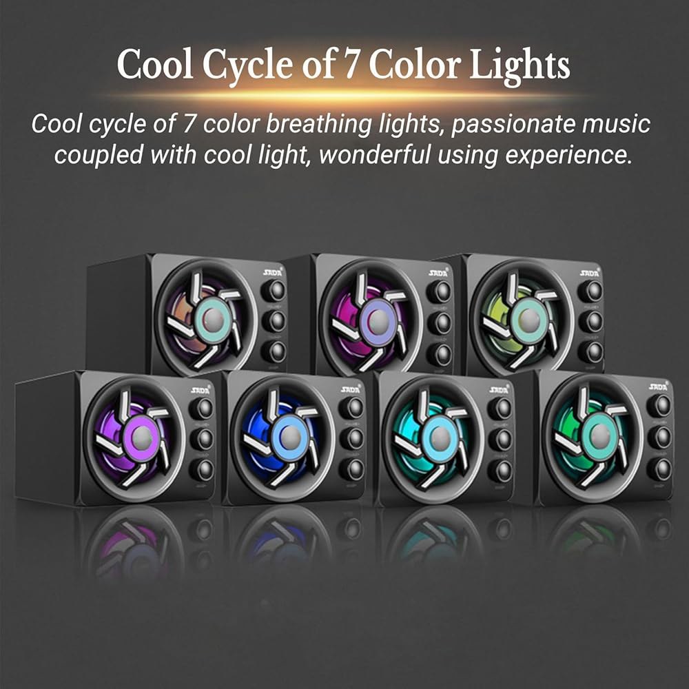 PC 컴퓨터용 패시브 책장 스피커, AUX 3.5mm 채널 3D 트레블 및 2.1 주변 시어터 조절 스테레오 가능한 홈 베이스 - 상세 이미지 3