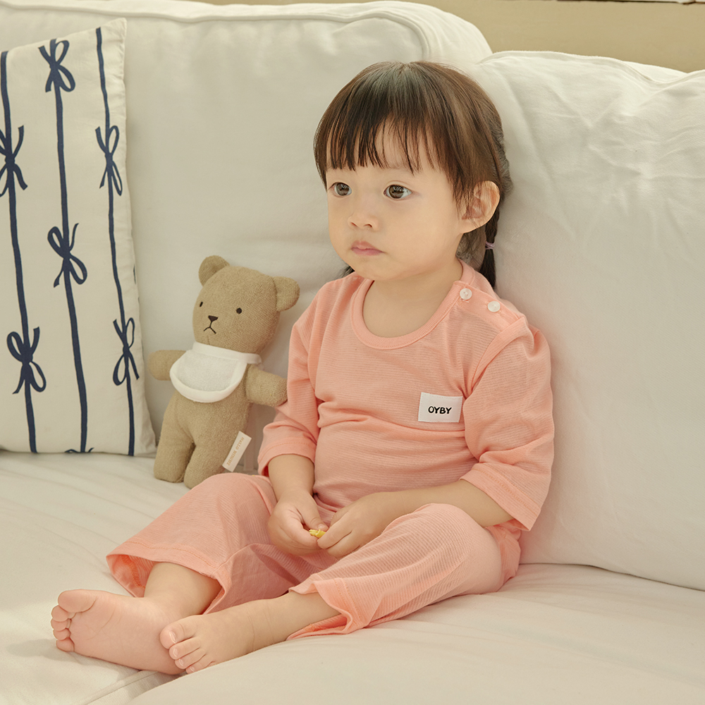 5+1 7부내의 아기내복 봄 겨울 밤부 매쉬 치즈 유아 아기실내복 신생아 배앓이방지 돌