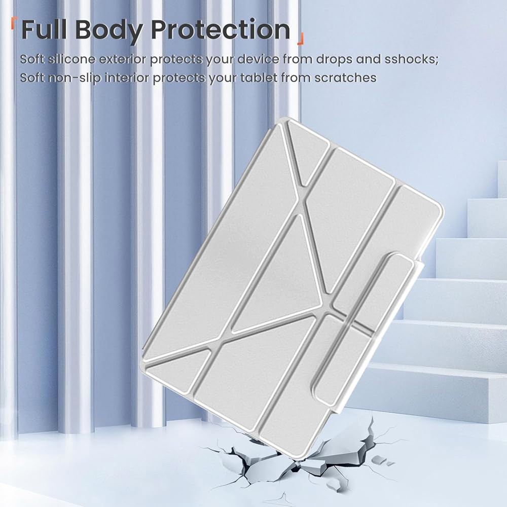 Nubia REDMAGIC Astra 게이밍/패드 3 9.0인치용 네트가 4팩 태블릿 방지 충격 더스트 보호 프리미엄 화이트 프로 스피커 케이스, 커버, 긁힘 있는 및 스탠드 KO - 상세 이미지 3