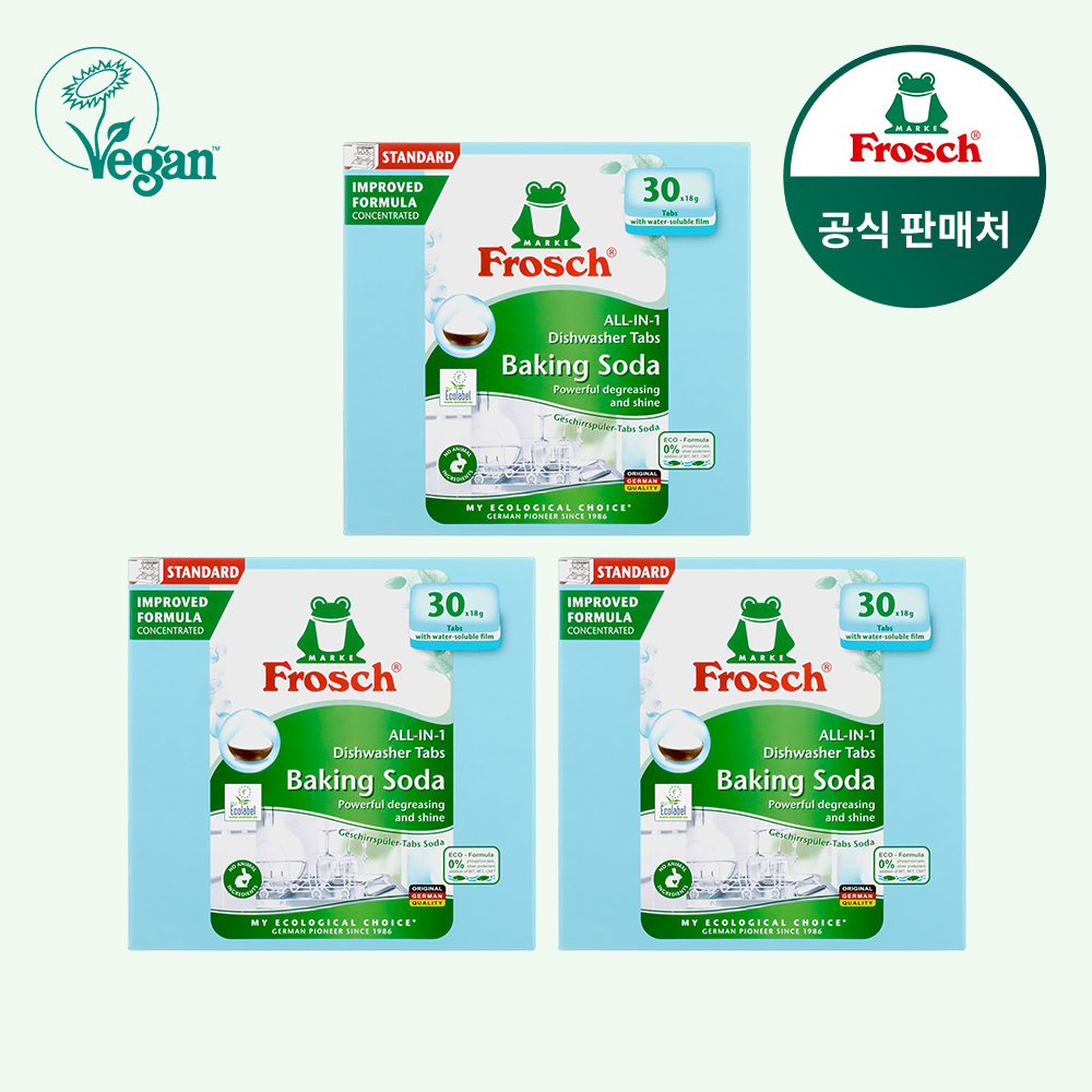프로쉬 친환경 식기세척기세제 18g 30개입, 베이킹소다, 3개 제품 이미지
