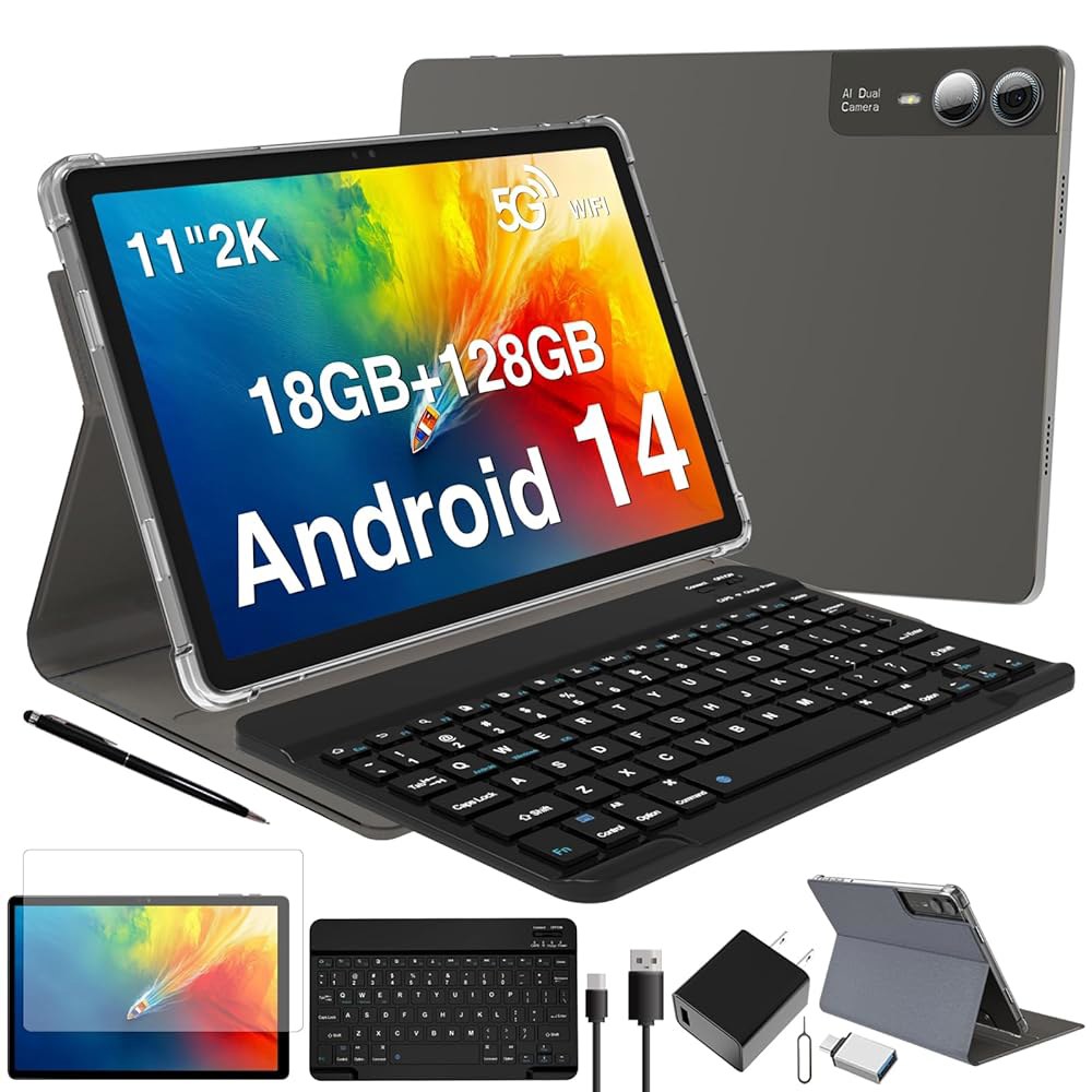 2026 최신 11인치 안드로이드 14 확장 코어, 쿼드 ROM, 디스플레이, 가능, 태블릿 13MP+5MP+5MP GPS, 18GB ID, 카메라, 9000mAh 옥타 배터리, - 상세 이미지 2