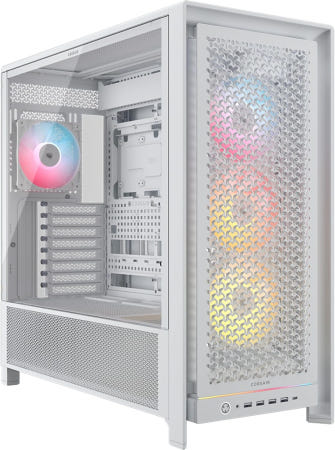 [해외]CORSAIR 프레임 5000D RS ARGB 모듈식 고풍량 미드 타워 PC 케이스 - 4배 사전 설치 팬 인피니레일TM 장착 시스템 ASUS BTF MSI 프로젝트 제로