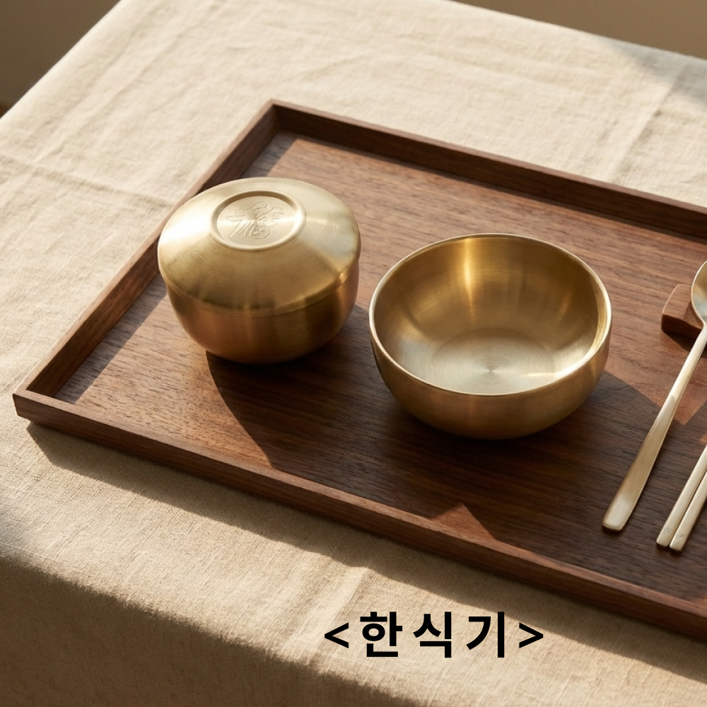 국내산 경복 이중 티타늄 반상기 세트 2인 식기 티타늄그릇 전통식기 혼수 예단그릇 - 상세 이미지 3
