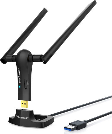 BrosTrend Technology LLC [해외]Windows 11/10/8.1/8/7 PC 데스크톱 노트북용 BrosTrend 1200Mbps 장거리 USB WiFi 어댑터 무선 듀얼 밴드 2.4GHz 300Mbps +