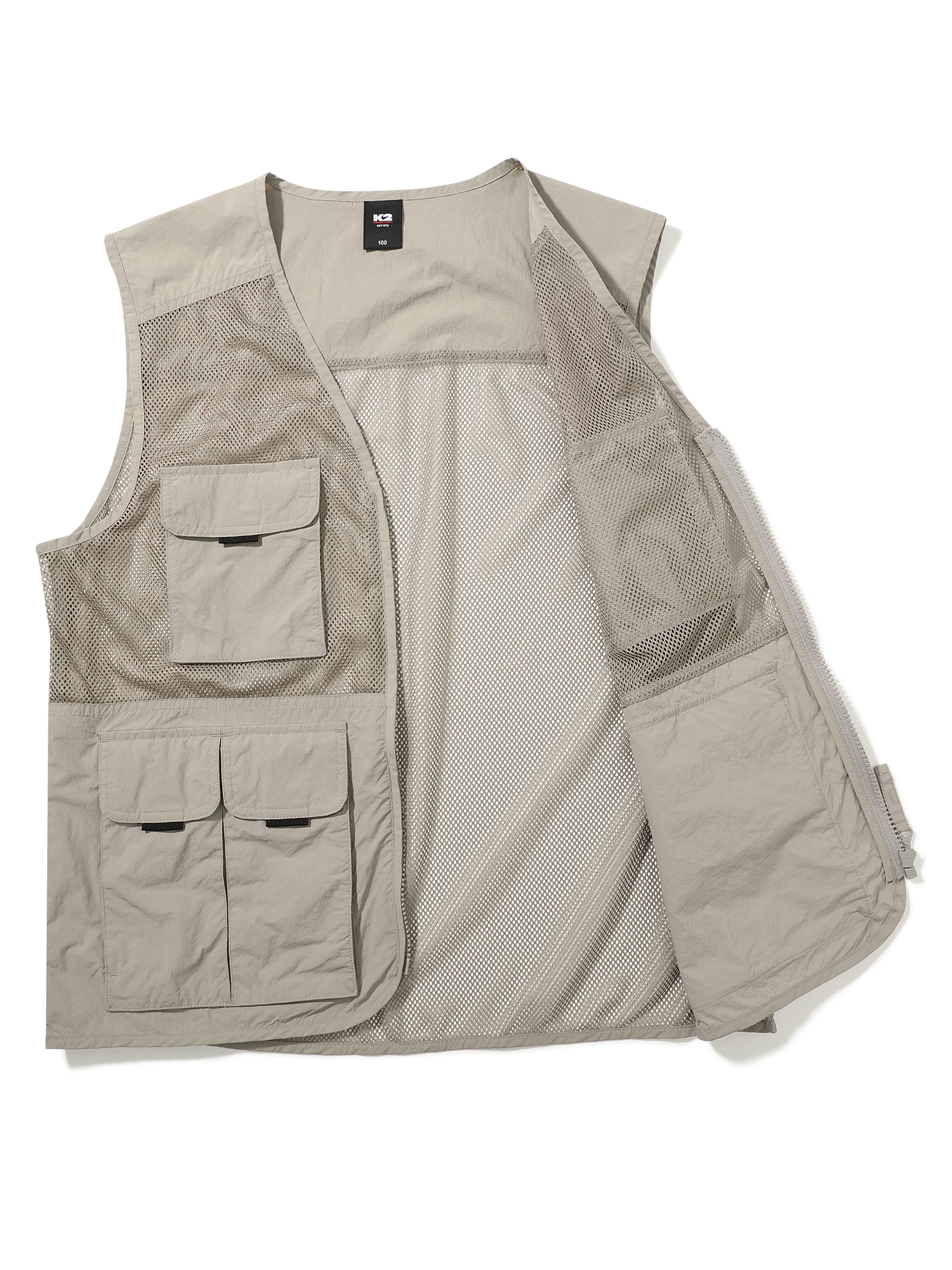 [본사직영] K2 남성 FLYHIKE 유틸리티 V넥 메쉬 베스트 D/GRAYISH BEIGE KMM25627JS 이미지 6