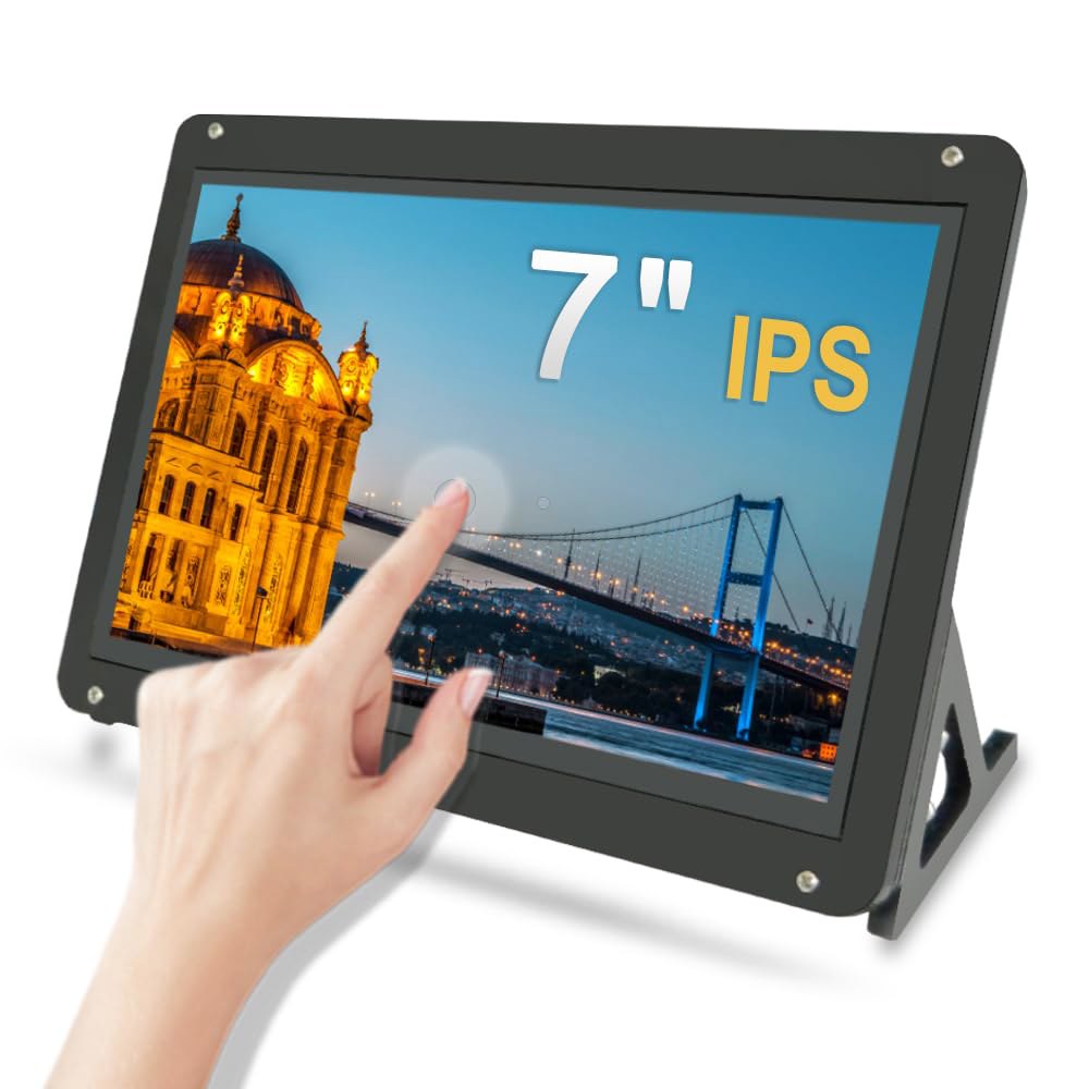 7인치 라즈베리 파이 모니터 터치 소형 스크린 HDMI 드라이버 Win 1024x600 스피커 LCD 스크린, 포함, IPS 케이스 프리 디스플레이 - 상품 이미지