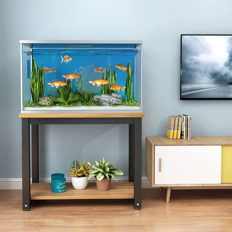 받침대 거치대 거북이 수조 보강판 인테리어 큐브 가정용 블랙 라이트월넛 50x30x70cm - 상품 이미지