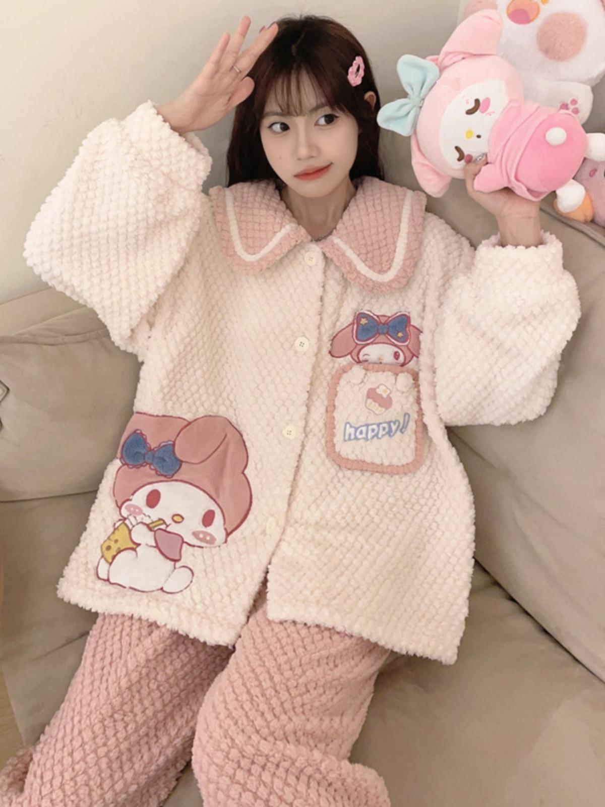 산리오 수면잠옷 시나몬롤 여성 가을 겨울 산호 플리스 귀여운 홈웨어 TN-22321 S 30.0-40.0kg - 상세 이미지 5