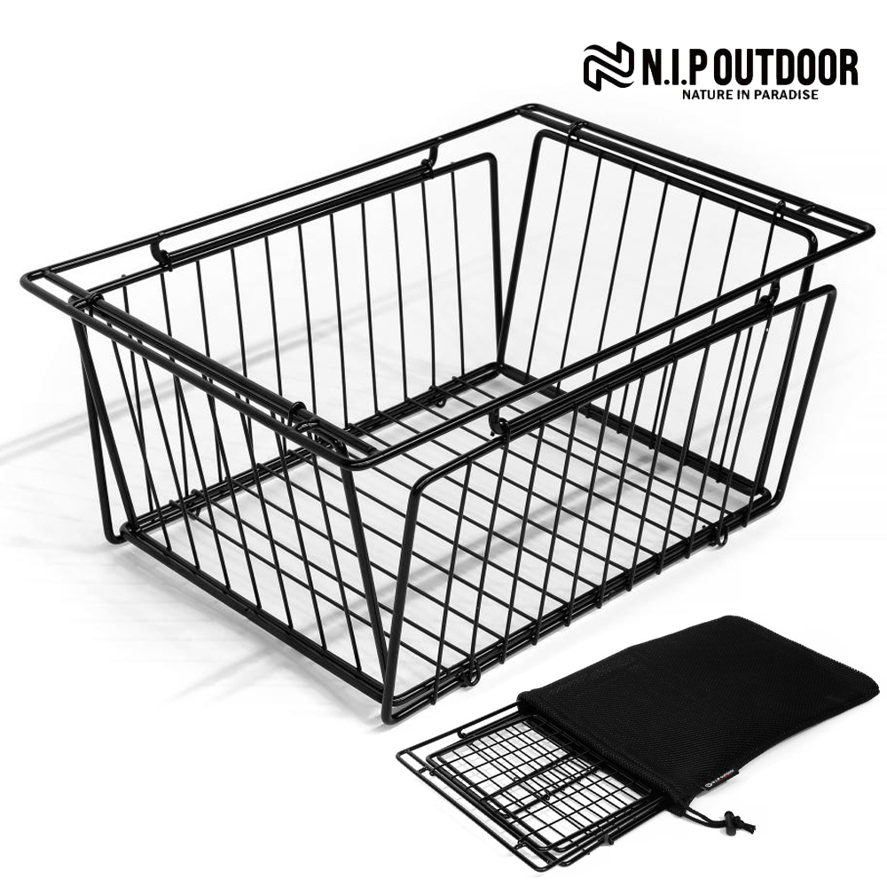 N.I.P IGT폴딩바스켓 원유닛 메쉬 접이식 키친테이블 블랙