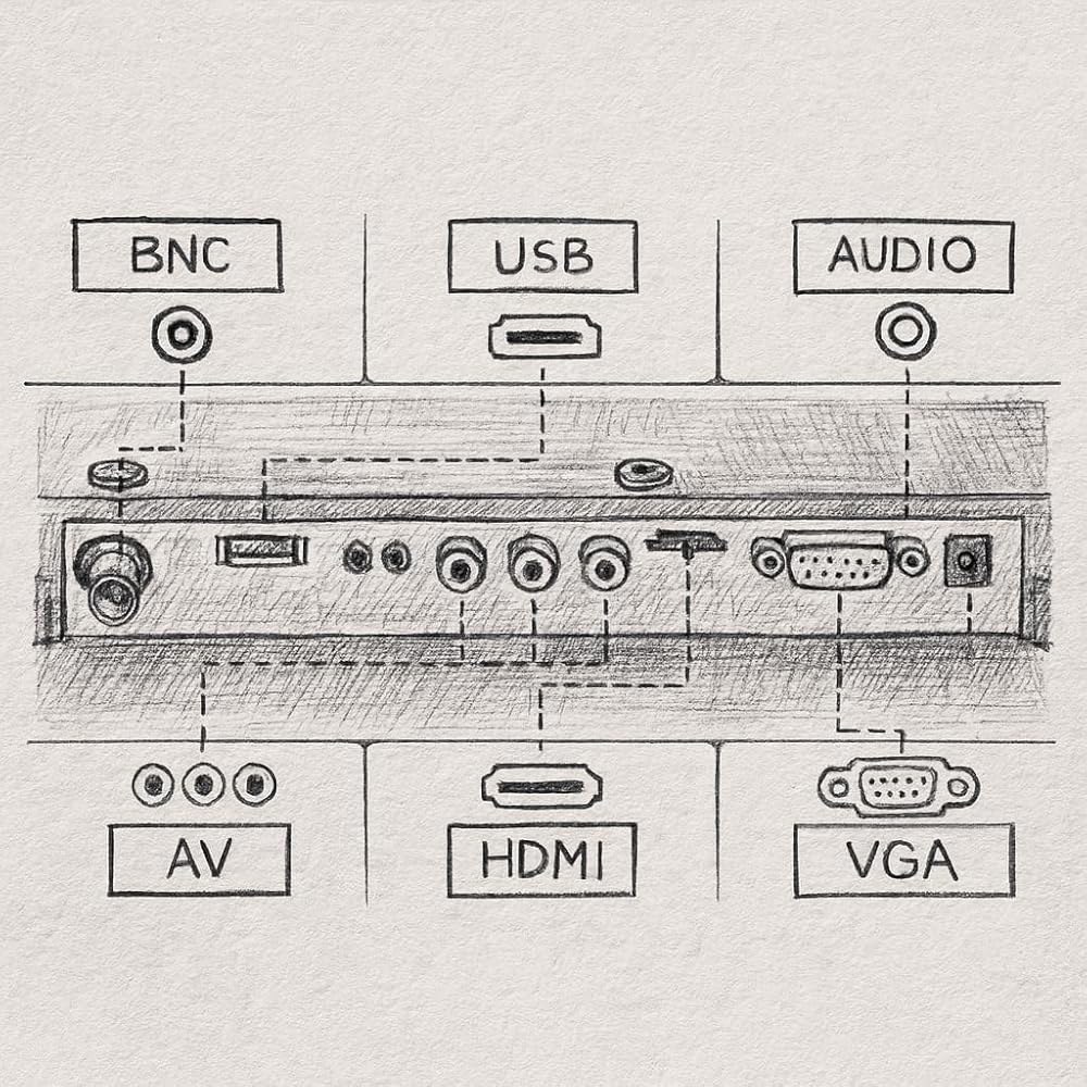 19인치 CCTV 모니터, TFT LCD USB BNC 해상도, 보안 HD 디스플레이, 스크린, STB 스피커, 카메라용 와이드 HDMI 포함 내장 1024x768 오디오 인/출력 - 상세 이미지 3