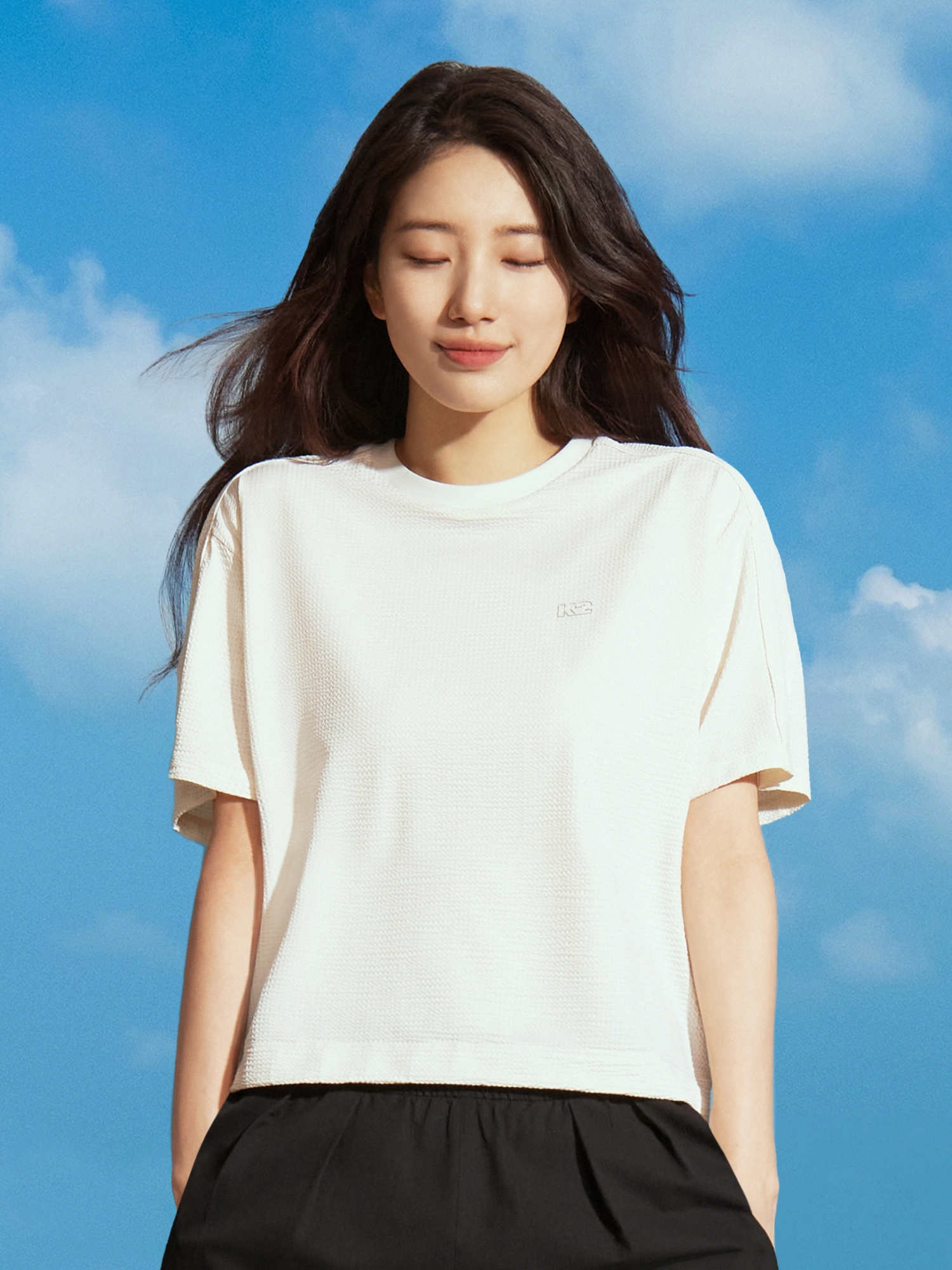[본사직영] K2 여성 시원서커 ICE WAFFLE 반팔 라운드 W_ICE CREAM KWM252548K