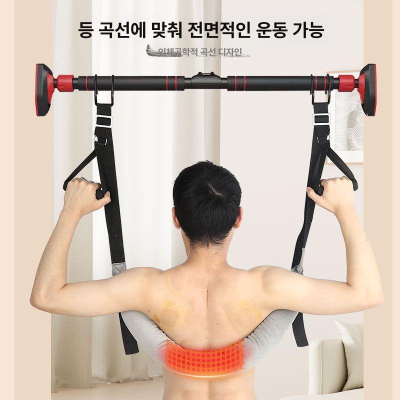 요추 견인 벨트 철봉 매달리기 교정밴드 허리교정기 두꺼운 후크 미끄럼방지 손목밴드 없음 - 상세 이미지 4
