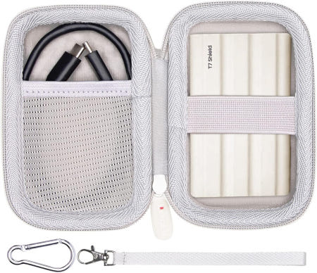 [해외]LTGEM 하드 휴대용 케이스 삼성 T7/T7 쉴드/T9 SSD 외장 솔리드 스테이트 드라이브 1TB 2TB 4TB 호환 EVA 반방수 보관 여행 White outer +