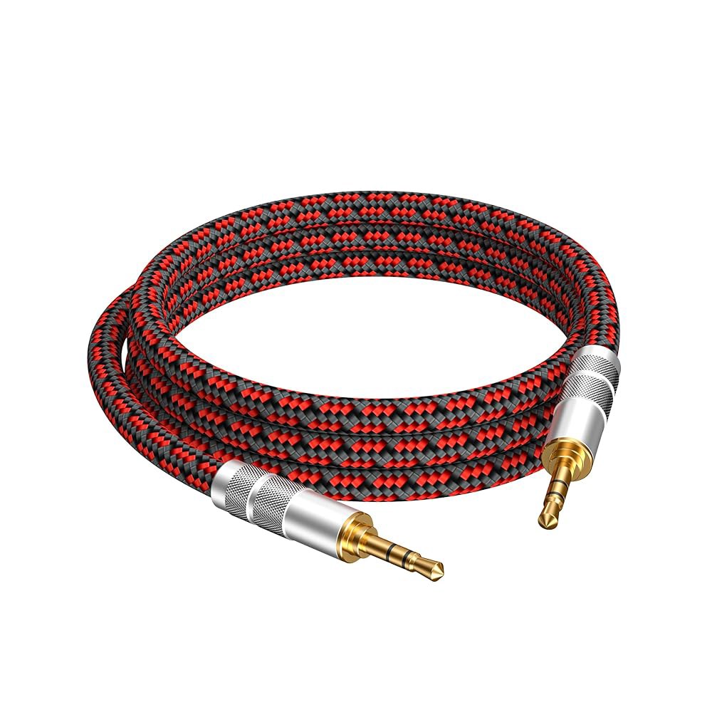 코드, 오디오 애호가 보조 케이블 브레이드 스테레오 aux 수-수 3.5mm, 태블릿 3.3피트) (스트레이트 1/8 스피커용 홈 하이파이 자동차 3.5mm 사운드 - 상세 이미지 2