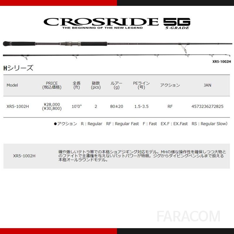 일본 메이저크래프트 크로스라이드 5G XR5-1002M 쇼어지깅로드 바다 루어 낚싯대 삼치 방어 부시리 스피닝 2절대 전용 [관부가세포함] - 상세 이미지 5